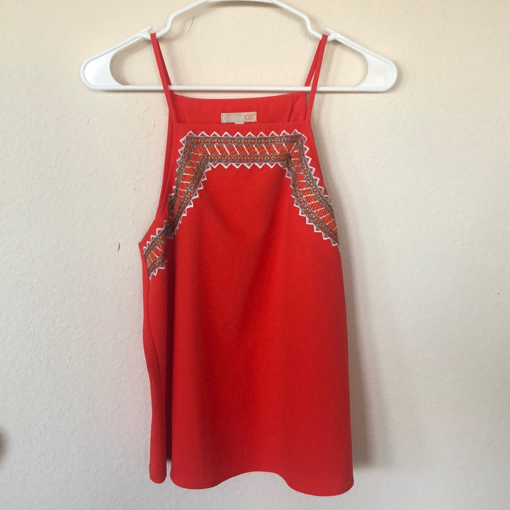 Red halter top